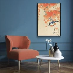 Walljar - Ohara Koson - Great Tit On Paulownia Branch - Poster Met Lijst / 50 X -Home Decoration Store 1000037072 0102