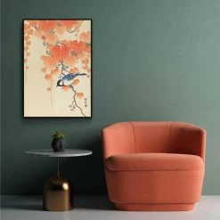 Walljar - Ohara Koson - Great Tit On Paulownia Branch - Poster Met Lijst / 50 X -Home Decoration Store 1000037072 0103