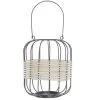 Items Lantaarn - Kaarshouder - Metaal Met Rotan - Zwart - 23 Cm