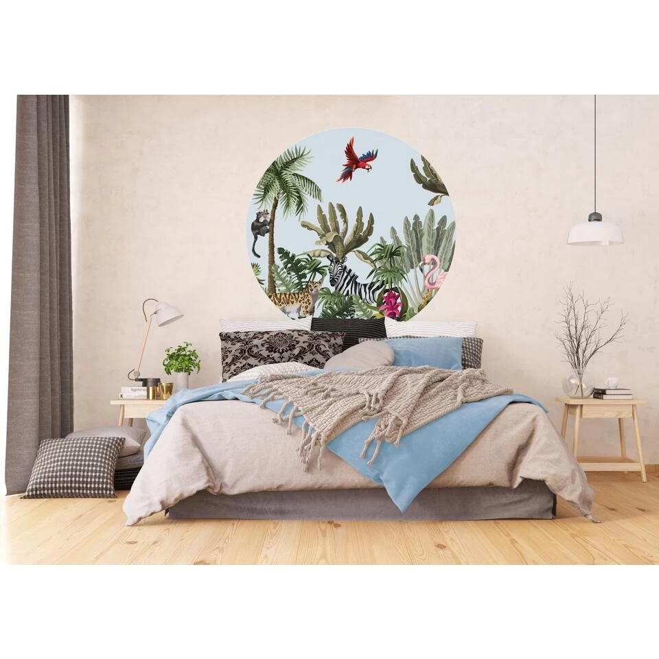 Sanders & Sanders Zelfklevende Behangcirkel - Jungle Dieren 2 Sanders & Sanders Zelfklevende Behangcirkel - Jungle Dieren - Afbeelding 2