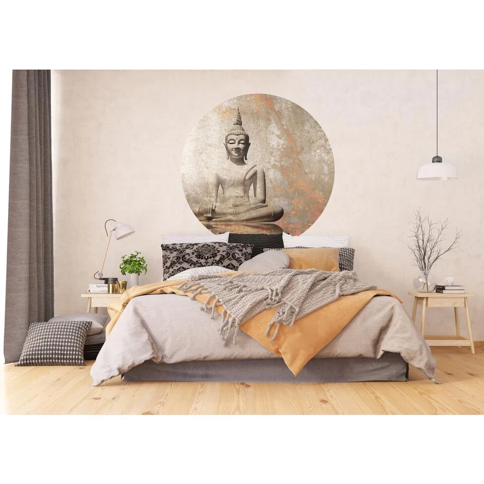 Sanders & Sanders Zelfklevende Behangcirkel - Boedha - Beige - Ø 140 Cm - 601126 2 Sanders & Sanders Zelfklevende Behangcirkel - Boedha - Beige - Ø 140 Cm - 601126 - Afbeelding 2