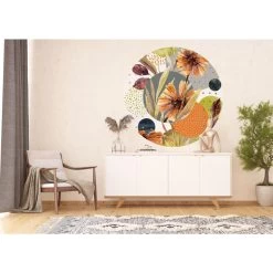 Sanders & Sanders Zelfklevende Behangcirkel - Bloemen - Groen, Oranje En Grijs 7 Sanders & Sanders Zelfklevende Behangcirkel - Bloemen - Groen, Oranje En Grijs -Home Decoration Store 1000037774 0103