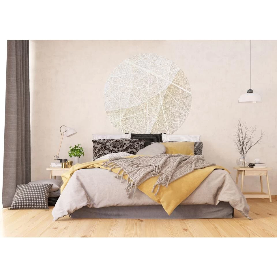 Sanders & Sanders Zelfklevende Behangcirkel - Bladeren - Beige En Wit 2 Sanders & Sanders Zelfklevende Behangcirkel - Bladeren - Beige En Wit - Afbeelding 2