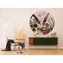 Sanders & Sanders Zelfklevende Behangcirkel - Bladeren - Bruin En Beige -Home Decoration Store 1000037801 0102
