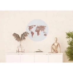 Sanders & Sanders Zelfklevende Behangcirkel - Wereldkaart -Home Decoration Store 1000037812 0102