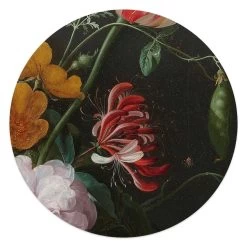 Plexiglasschilderij De Heem Stilleven Met Bloemen Ø 50 Cm Bont