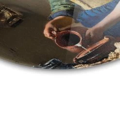 Plexiglasschilderij Vermeer Melkmeisje Ø 50 Cm Geel -Home Decoration Store 1000038187 0103