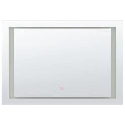 Beliani Badkamerspiegel EYRE - Zilver Synthetisch Materiaal