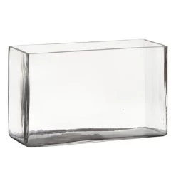 Hakbijl Glass Vaas - Transparant - Rechthoek - Glas - 25 X 10 X 15 Cm