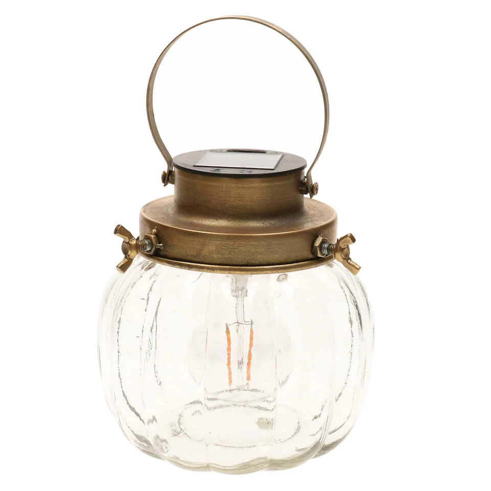 Anna's Collection Lantaarn - Solar - Glas - Met Hengsel - 15 Cm 1 Anna's Collection Lantaarn - Solar - Glas - Met Hengsel - 15 Cm