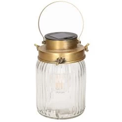 Anna's Collection Lantaarn - Solar - Glas - Met Hengsel - 18 Cm