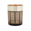 Cosy @ Home Theelichthouder - Glas - Zwart Met Goud - Rond - 13 Cm