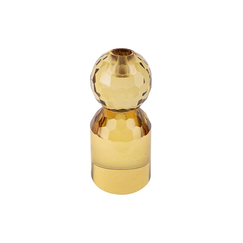 PRESENT TIME Kandelaar Crystal Art - Rond Geel - Large - 7x7x14,3cm 1 PRESENT TIME Kandelaar Crystal Art - Rond Geel - Large - 7x7x14,3cm