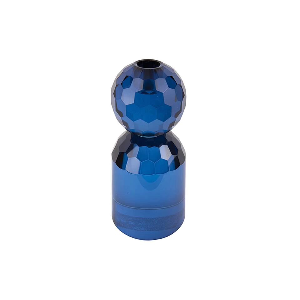 PRESENT TIME Kandelaar Crystal Art - Rond Blauw - Large - 7x7x14,3cm 1 PRESENT TIME Kandelaar Crystal Art - Rond Blauw - Large - 7x7x14,3cm