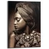 Schilderij Afrikaanse Vrouw 70x50 Cm Bruin
