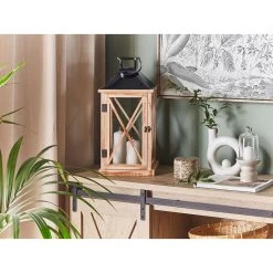 Beliani Windlichtzuilen TELAGA - Bruin Dennenhout -Home Decoration Store 1000042806 0103