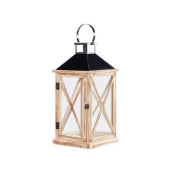 Beliani Windlichtzuilen TELAGA - Bruin Dennenhout