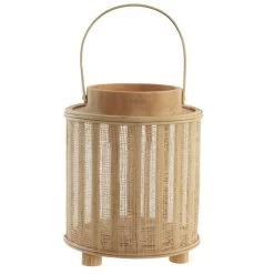 Items Lantaarn - Bruin - Kaarshouder - Hout - 33 Cm