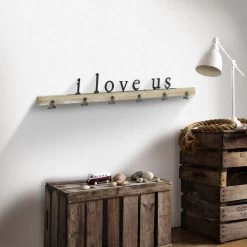 Art For The Home - Metal Art Met Hout - I Love Us - 12x71 Cm -Home Decoration Store 1000043205 0103