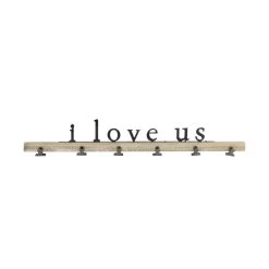 Art For The Home - Metal Art Met Hout - I Love Us - 12x71 Cm