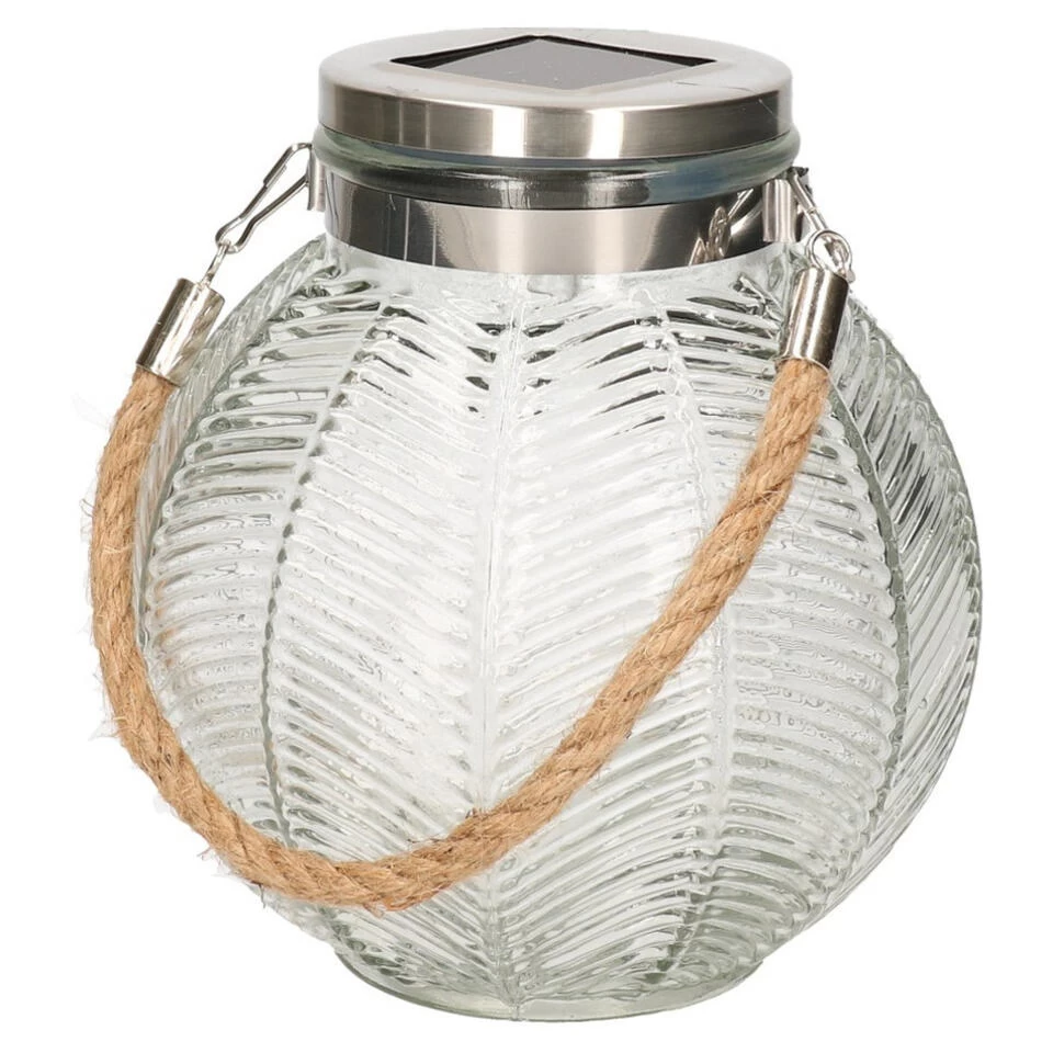 Anna's Collection Lantaarn - Solar - Transparant - Glas - 16 Cm 1 Anna's Collection Lantaarn - Solar - Transparant - Glas - 16 Cm