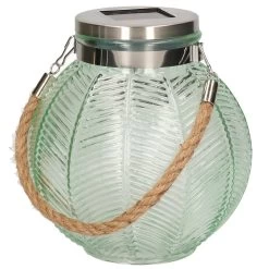 Anna's Collection Lantaarn - Solar - Groen - Glas - 16 Cm