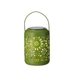 Lumineo Lantaarn - Groen - Solar - Met Hengsel - Metaal - 17 Cm