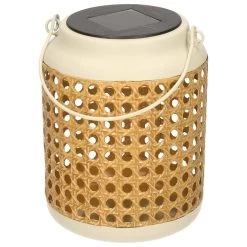 Lumineo Lantaarn - Solar - Metaal - Wit - Met Hengsel - 17 Cm