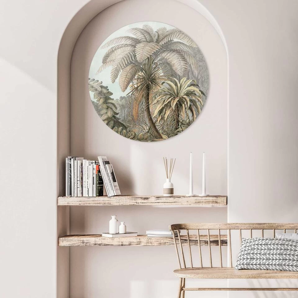 Plexiglasschilderij Palmboom Ø 70 Cm Groen 2 Plexiglasschilderij Palmboom Ø 70 Cm Groen - Afbeelding 2