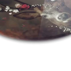 Plexiglasschilderij Hert Ø 50 Cm Bruin -Home Decoration Store 1000047099 0103