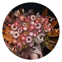 Plexiglasschilderij Bloemenrijkdom Ø 50 Cm Roze