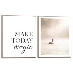 Set Poster Met Lijst - Magical Swan