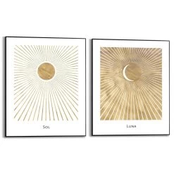 Set Poster Met Lijst - Zon En Maan