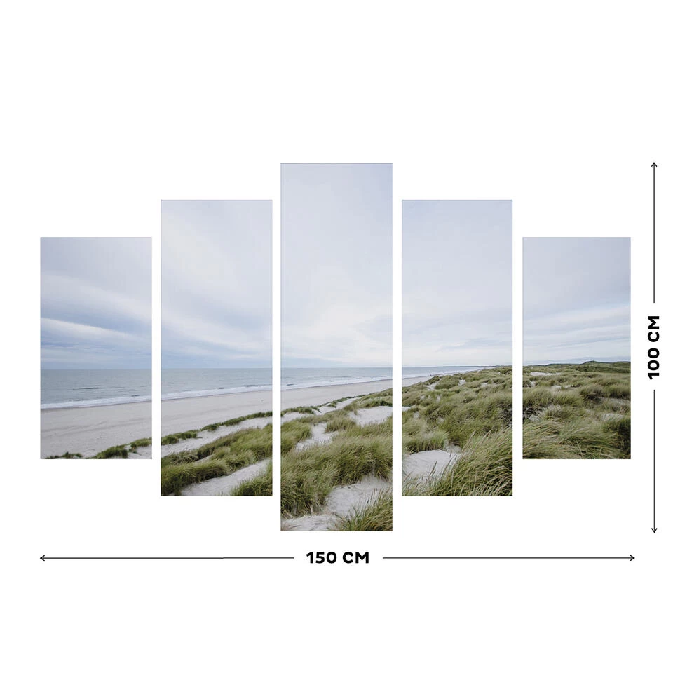 Art For The Home - Canvas Set Van 5 - Beach View - 100x150cm 4 Art For The Home - Canvas Set Van 5 - Beach View - 100x150cm - Afbeelding 4