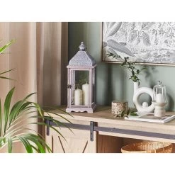 Beliani Windlichtzuilen SAMAR - Wit Ijzer -Home Decoration Store 1000057085 0103