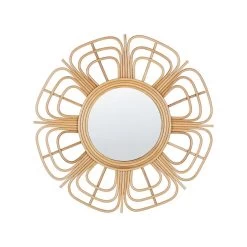 Beliani Wandspiegel PASAKU - Beige Rotan