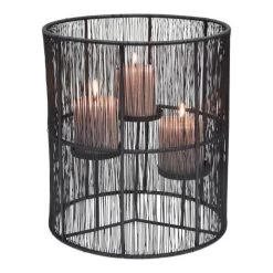 LOFT42 Wira Kandelaar Met 3 Schotels - Metaal - Zwart - Ø28x32 -Home Decoration Store 1000061312 0102