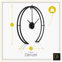LW Collection Wandklok Denzel Zwart 82cm -Home Decoration Store 1000064244 0102