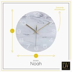LW Collection Keukenklok Noah 30cm -Home Decoration Store 1000064248 0102