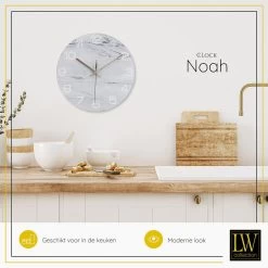 LW Collection Keukenklok Noah 30cm -Home Decoration Store 1000064248 0103