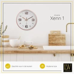 LW Collection Keukenklok Xenn1 Rosé Wit 30cm -Home Decoration Store 1000064249 0103
