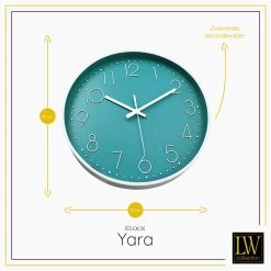 LW Collection Keukenklok Yara Groen Wit 30cm 6 LW Collection Keukenklok Yara Groen Wit 30cm -Home Decoration Store 1000064251 0102