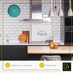 LW Collection Keukenklok Yara Groen Wit 30cm 7 LW Collection Keukenklok Yara Groen Wit 30cm -Home Decoration Store 1000064251 0103