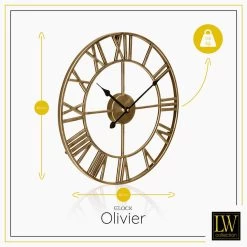 LW Collection Wandklok Olivier Goud 40cm 6 LW Collection Wandklok Olivier Goud 40cm -Home Decoration Store 1000064263 0102