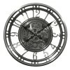 LW Collection Wandklok Radar Maria Zilver 54cm Bewegende Tandwielen