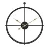 LW Collection Wandklok Alberto Zwart Met Gouden Wijzers 42cm