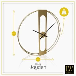 LW Collection Wandklok Jayden Goud 60cm -Home Decoration Store 1000064282 0102