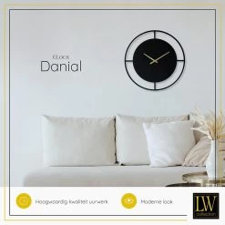 LW Collection Wandklok Danial Zwart Goud 60cm 7 LW Collection Wandklok Danial Zwart Goud 60cm -Home Decoration Store 1000064288 0103