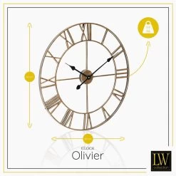 LW Collection Wandklok Olivier Goud 60cm -Home Decoration Store 1000064289 0102