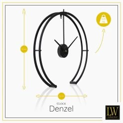 LW Collection Wandklok Denzel Zwart 52cm 6 LW Collection Wandklok Denzel Zwart 52cm -Home Decoration Store 1000064290 0102